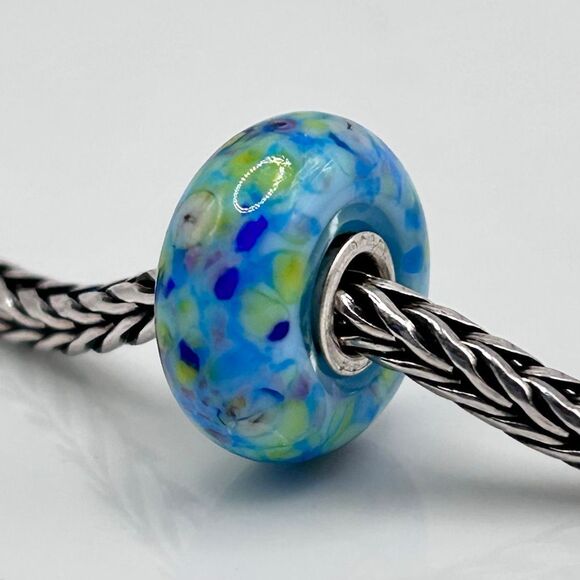 TROLLBEADS Authentic TrollStone LAA Blue Lime Green Purple Confetti - Picture 9 of 11